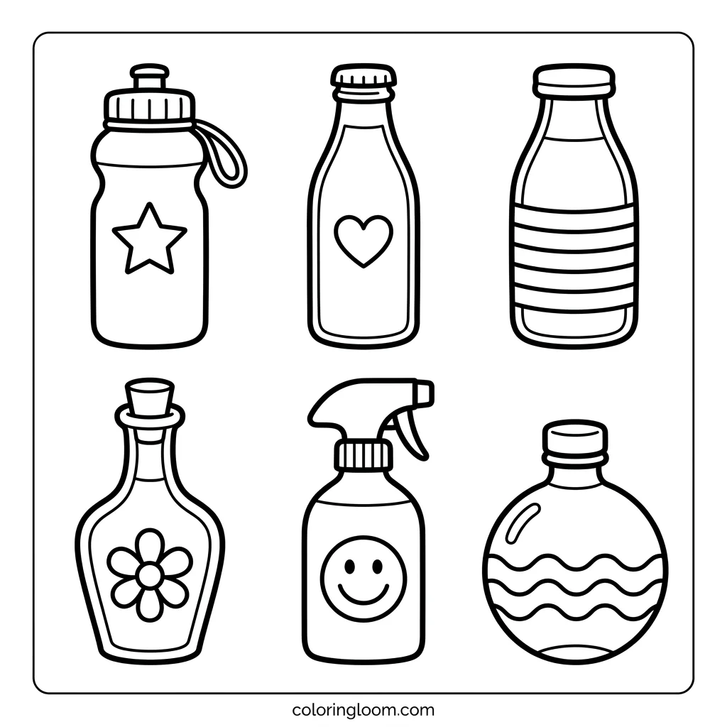 Free Printable Colouring Pages Of Bottles Sheet 2