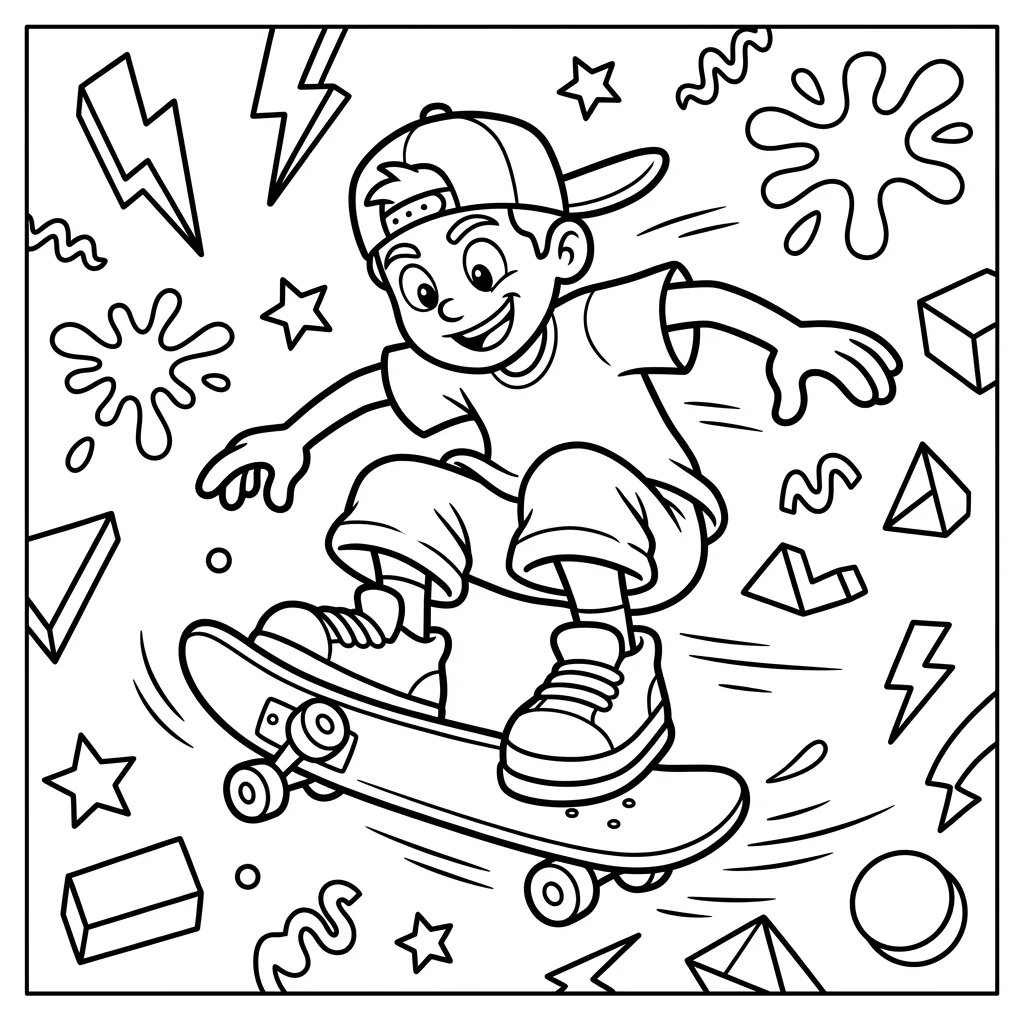 Free Printable Cartoon Coloring Pages 90S Sheet 1