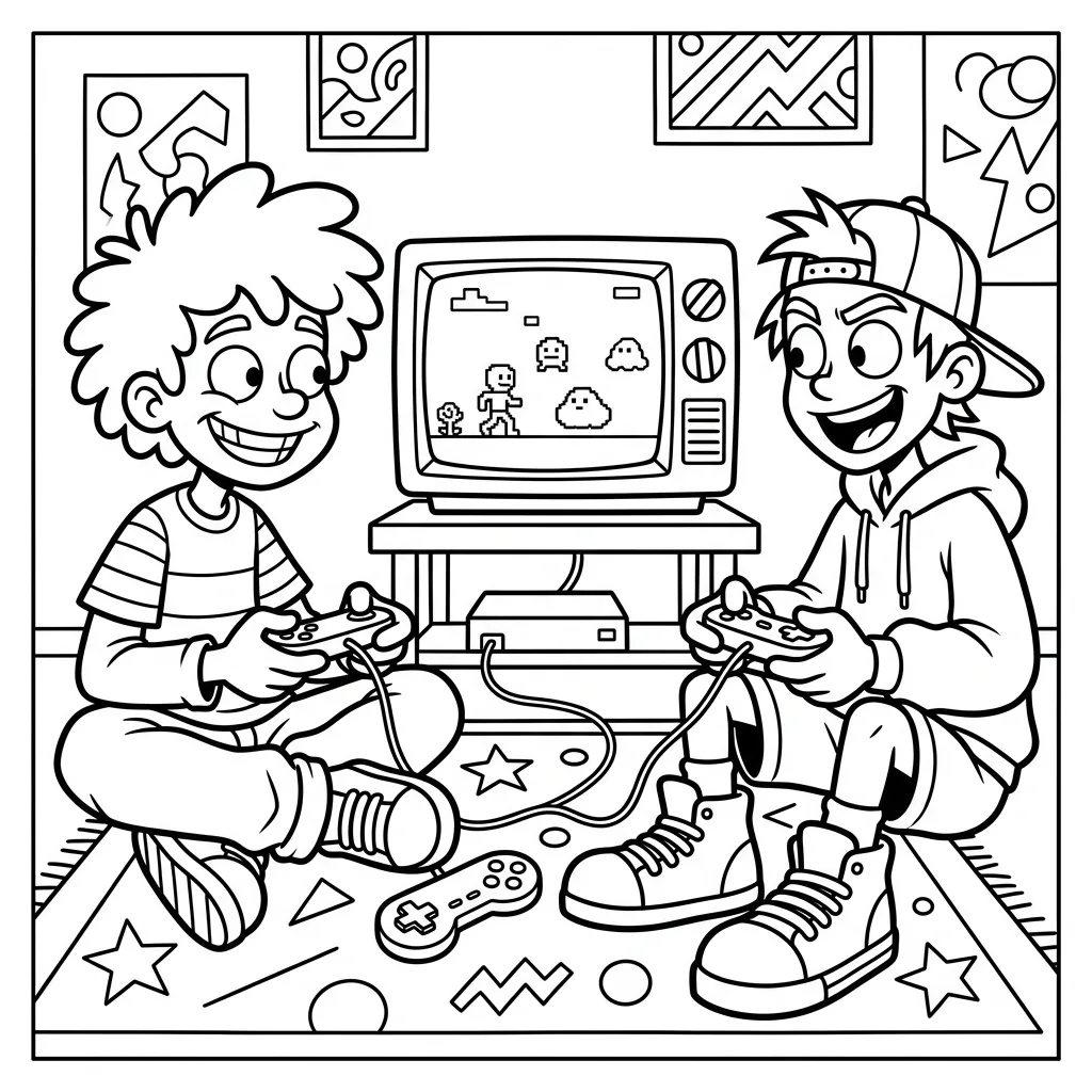 Free Printable Cartoon Coloring Pages 90S Sheet 10