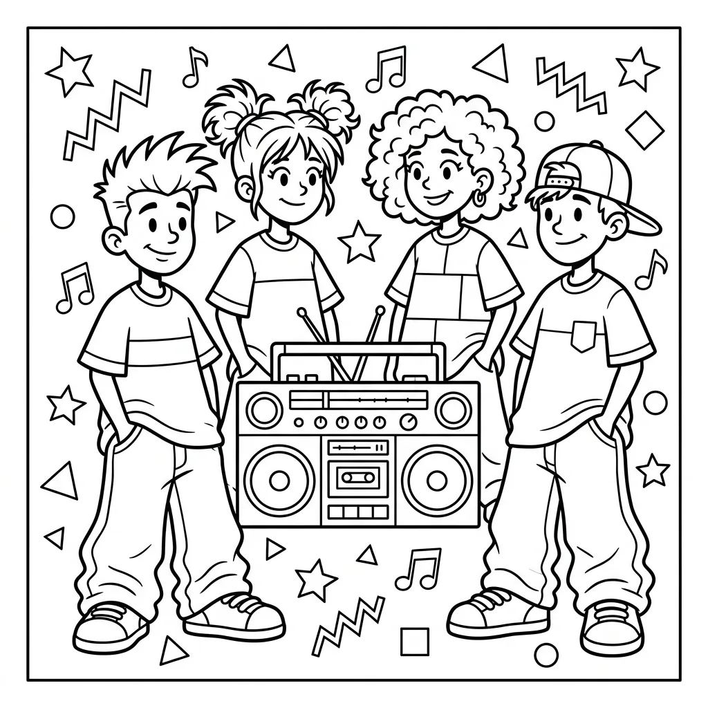 Free Printable Cartoon Coloring Pages 90S Sheet 4