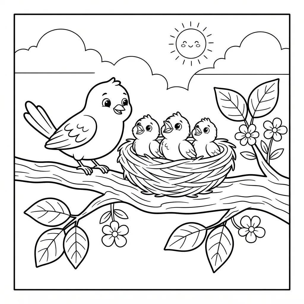 Free Printable Bird Coloring Pages Sheet 2