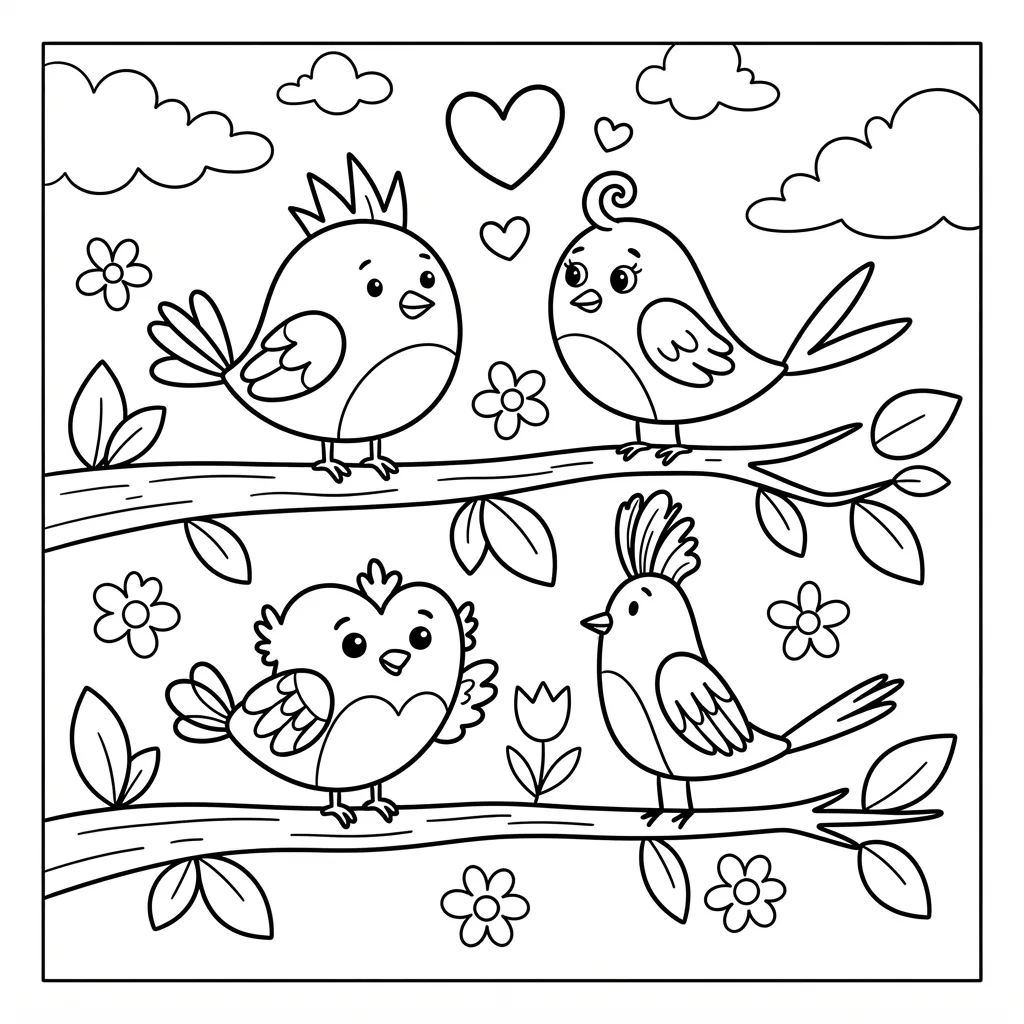 Free Printable Bird Coloring Pages Sheet 5