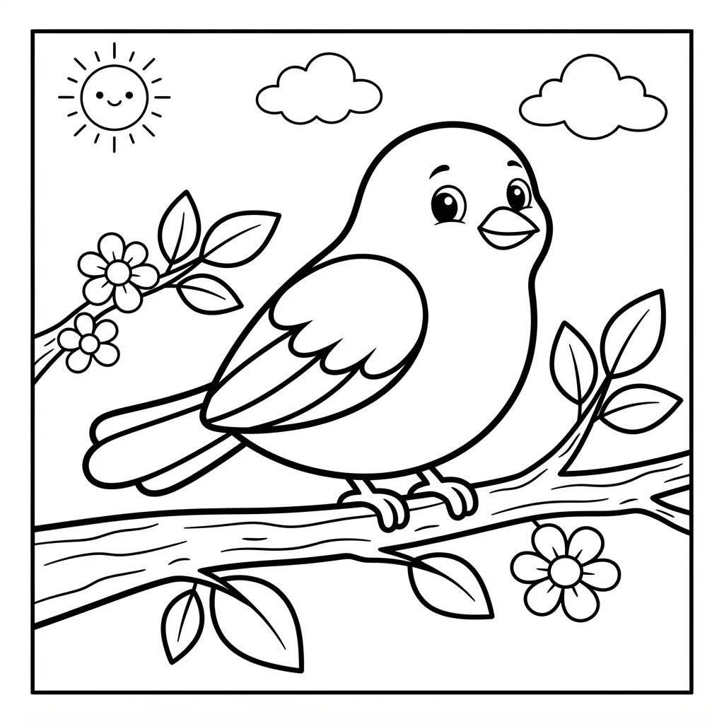 Free Printable Bird Coloring Pages Sheet 9