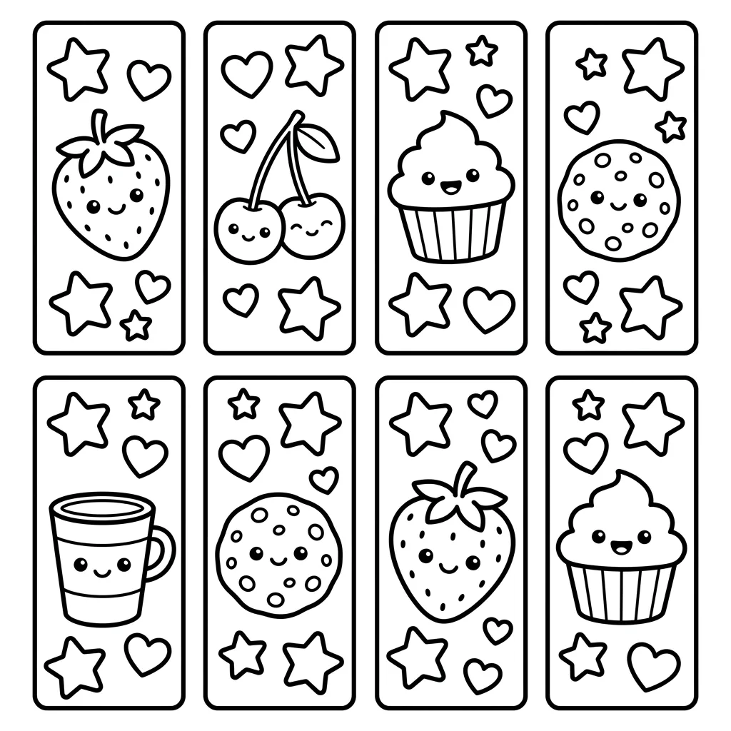 Free Printable Bookmark Coloring Pages Sheet 2