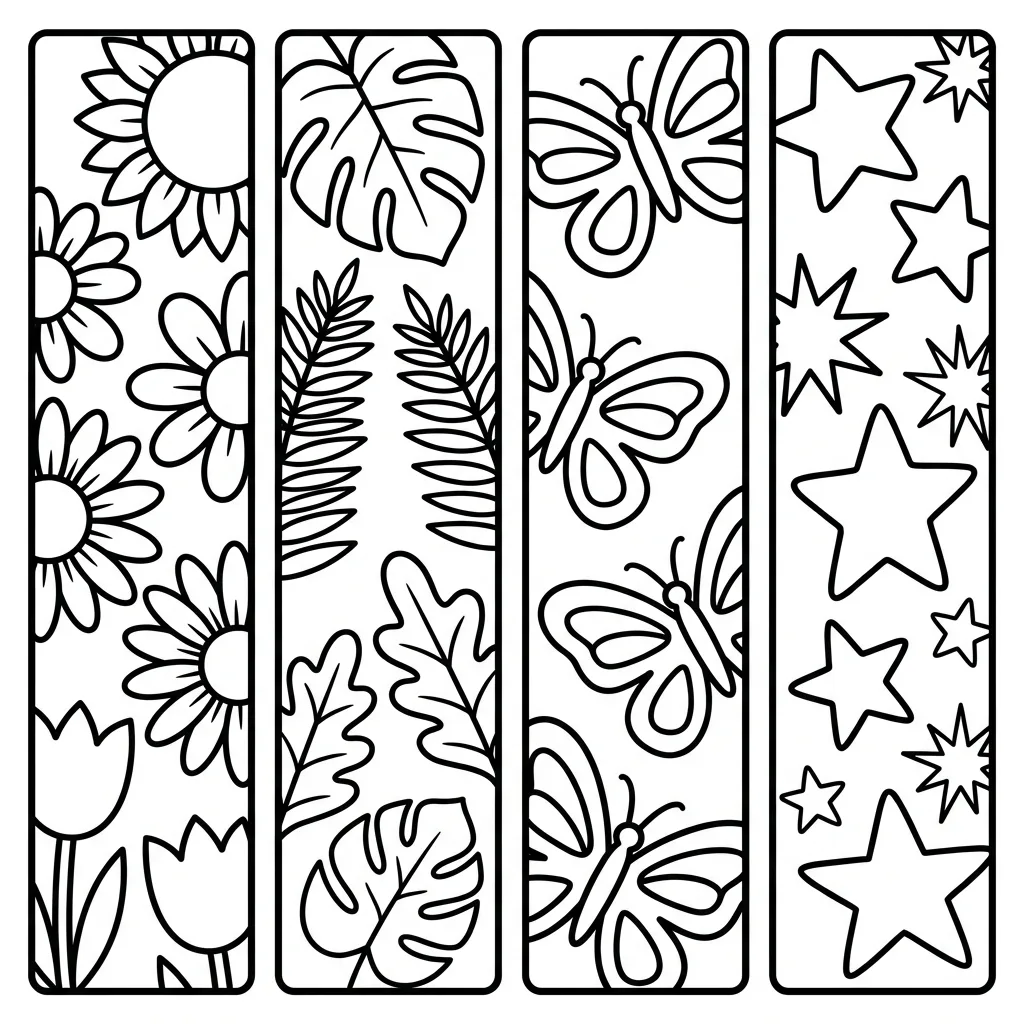 Free Printable Bookmark Coloring Pages Sheet 3