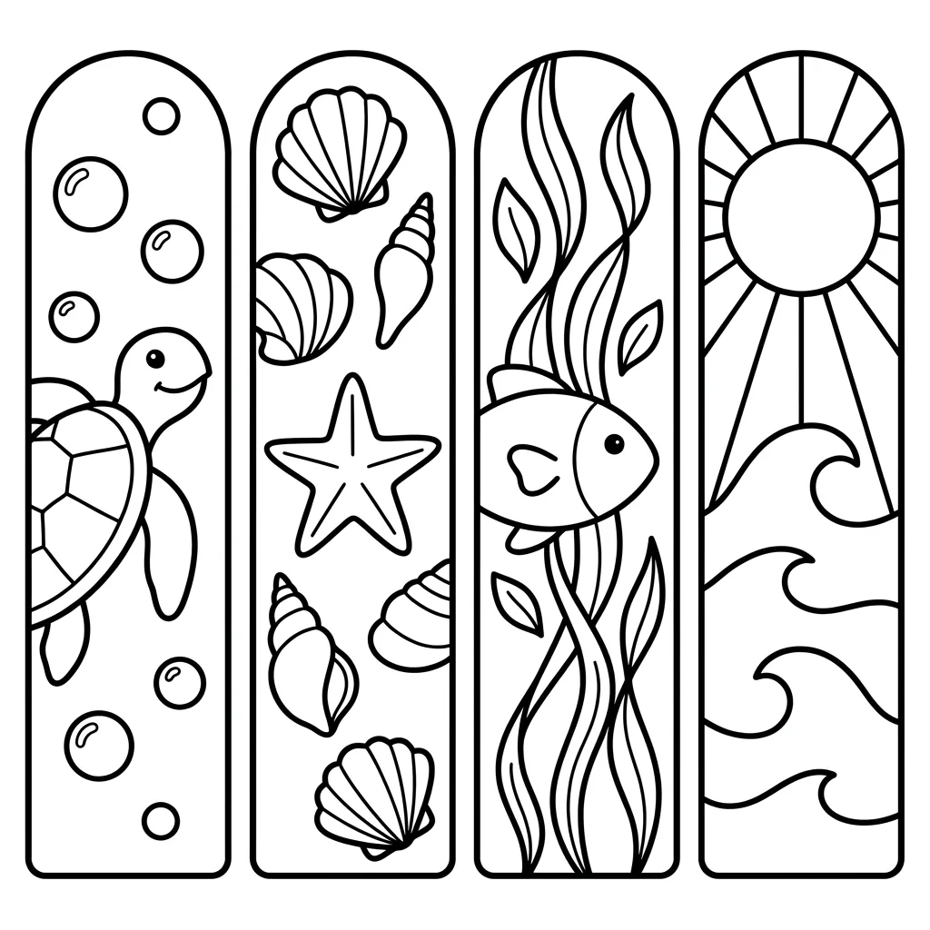 Free Printable Bookmark Coloring Pages Sheet 4
