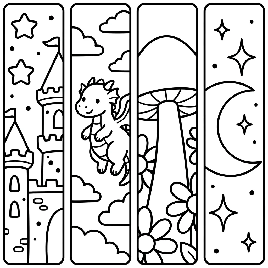 Free Printable Bookmark Coloring Pages Sheet 5