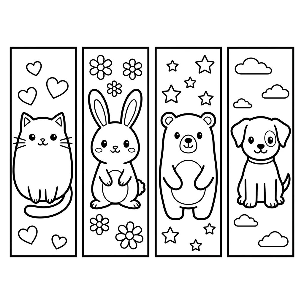Free Printable Bookmark Coloring Pages Sheet 6