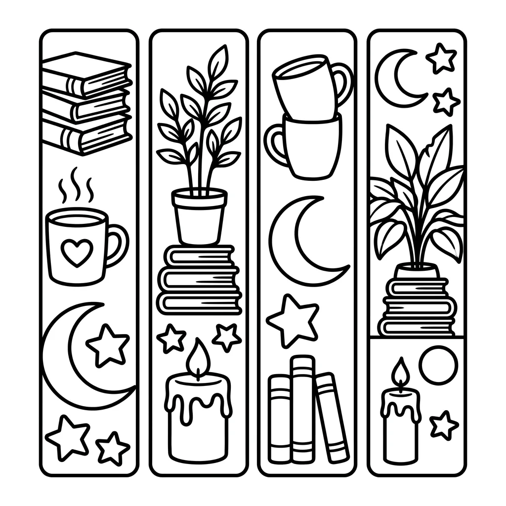 Free Printable Bookmark Coloring Pages Sheet 7