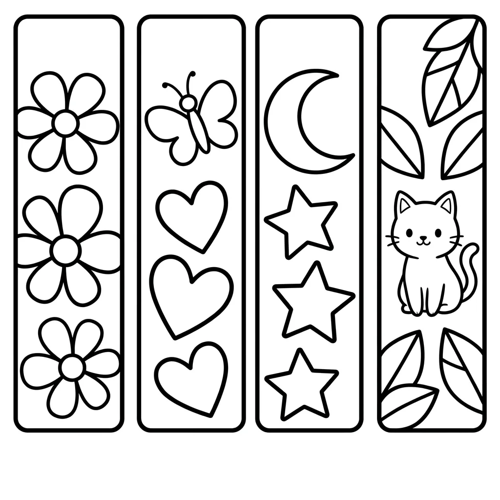 Free Printable Bookmark Coloring Pages Sheet 8