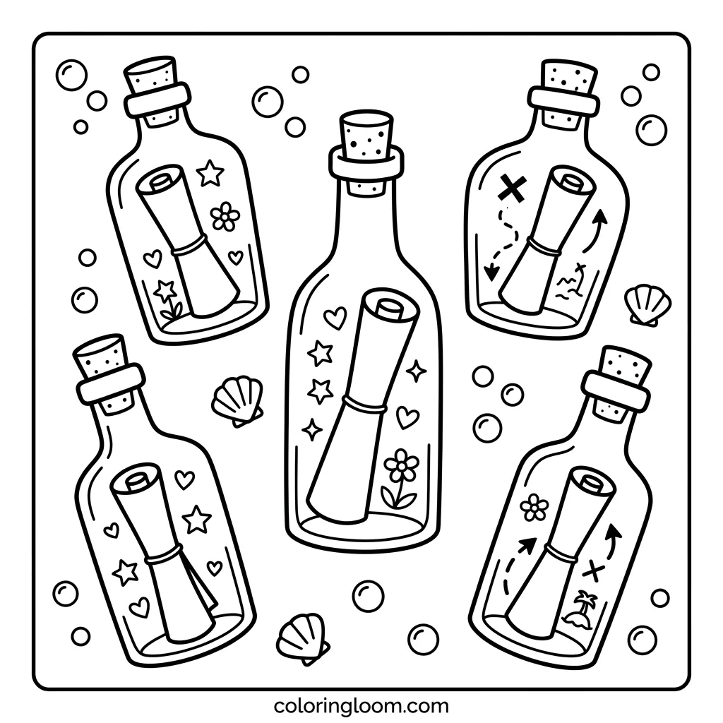 Free Printable Bottle Colouring Page for Kids & Adults 8