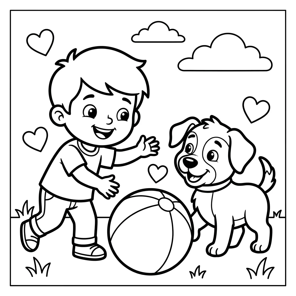 Free Printable Boy Coloring Pages Sheet 2