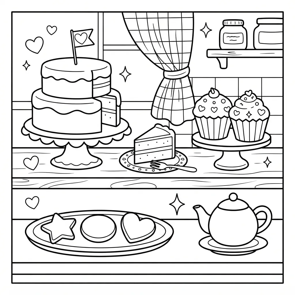 Free Printable Cake Coloring Pages Sheet 1