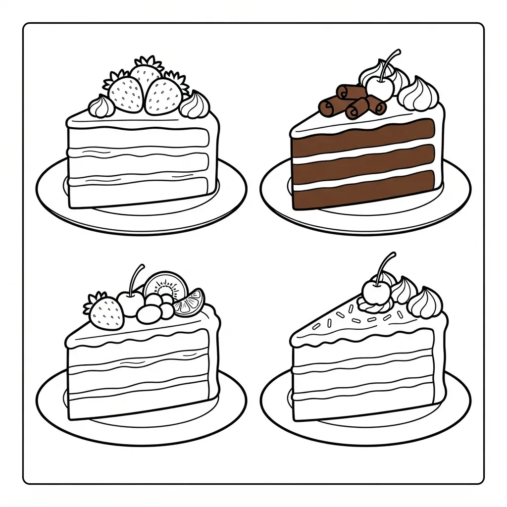 Free Printable Cake Coloring Pages Sheet 2