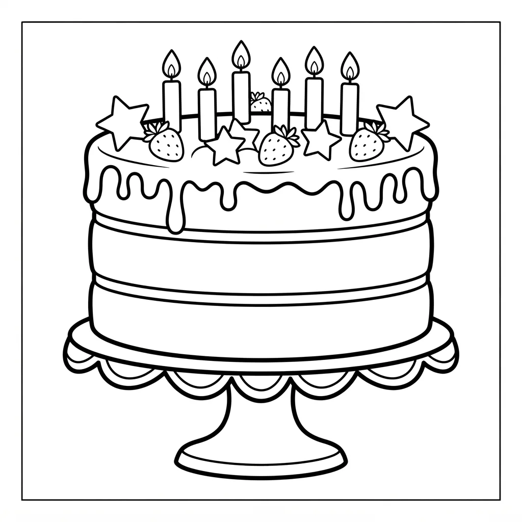Free Printable Cake Coloring Pages Sheet 3