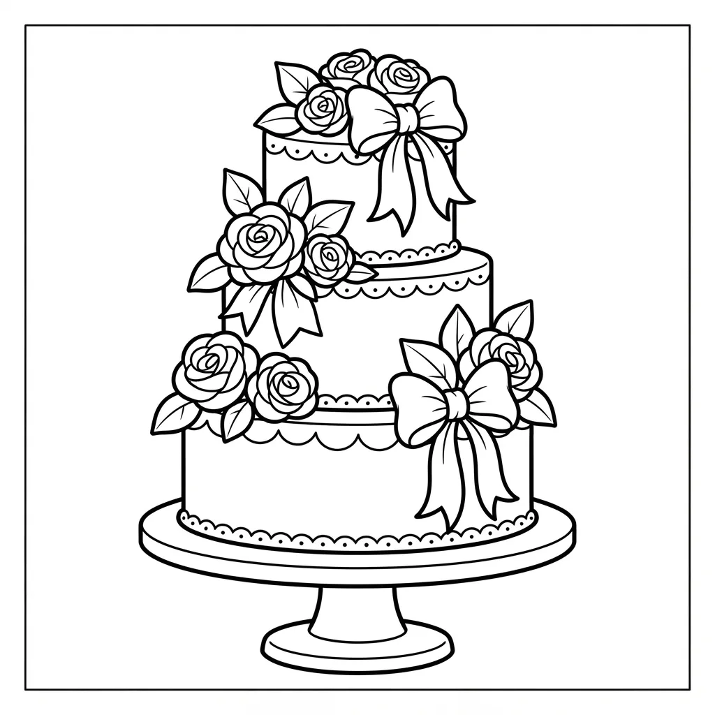 Free Printable Cake Coloring Pages Sheet 7