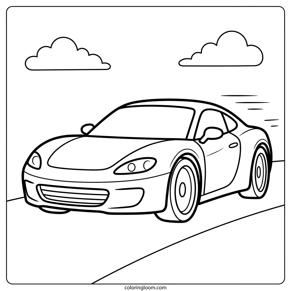Free Car Coloring Pages Printable PDF for Kids Sheet 4