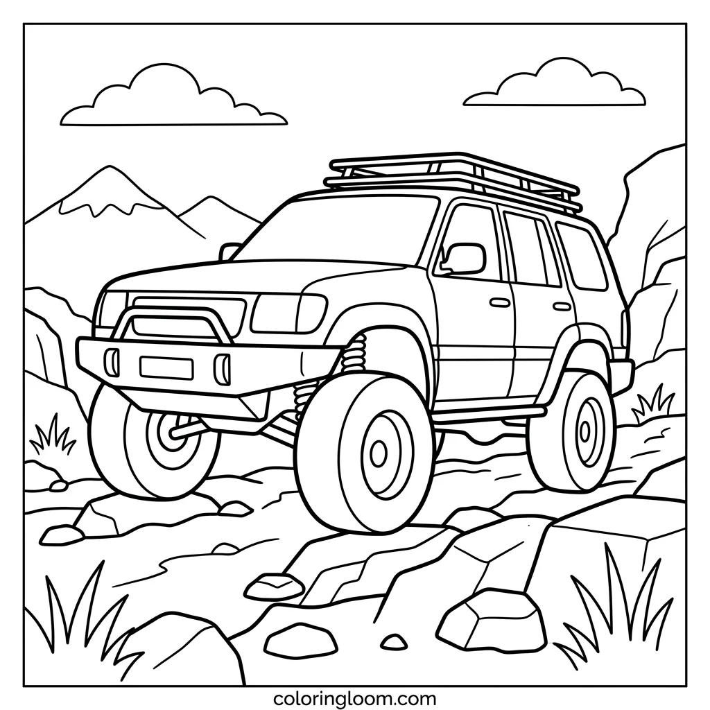 Free Car Coloring Pages Printable PDF for Kids Sheet 8