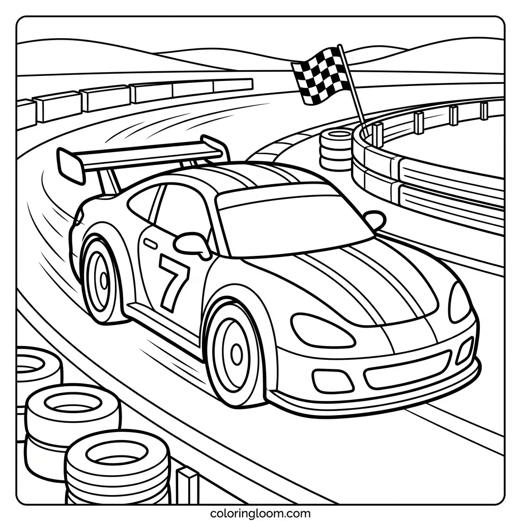 Free Car Coloring Pages Printable PDF for Kids Sheet 9