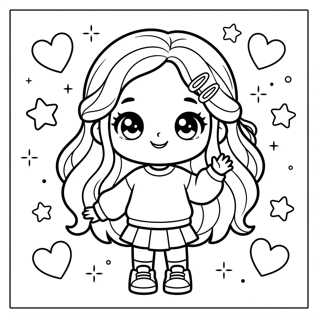 Free Printable Chibi Coloring Pages Sheet 10