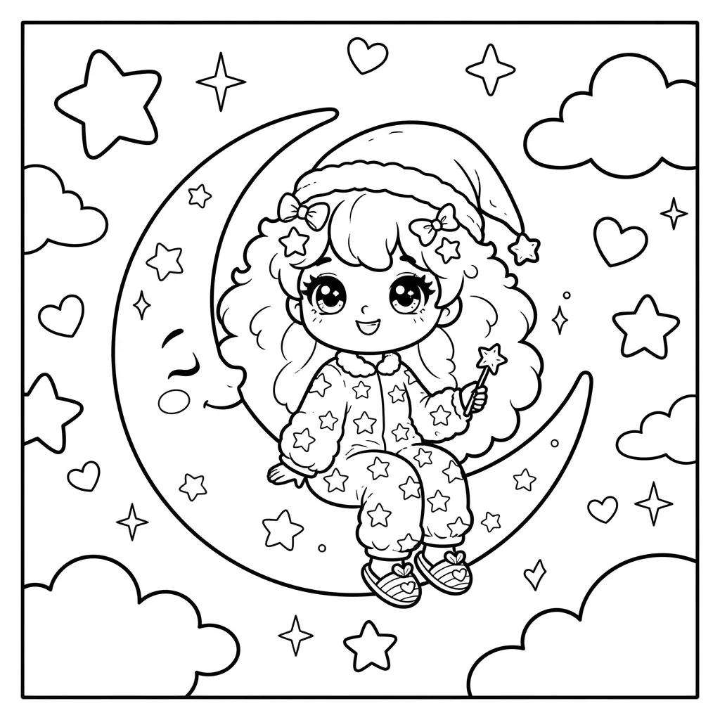 Free Printable Chibi Coloring Pages Sheet 4