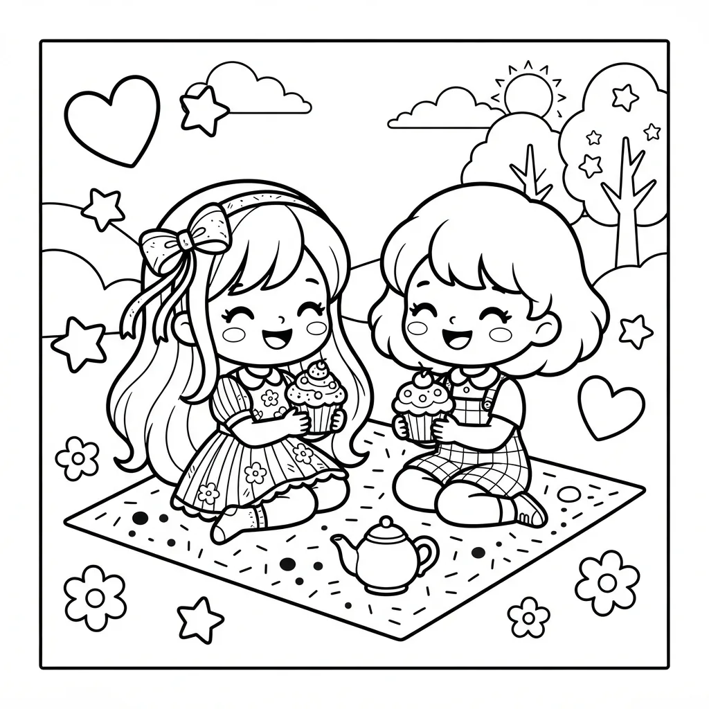 Free Printable Chibi Coloring Pages Sheet 9