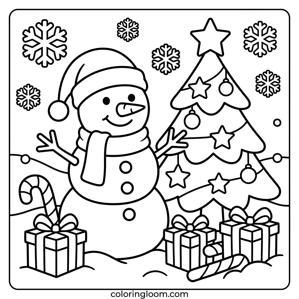 Free Christmas Coloring Pages for Kids Printable PDF Sheet 10