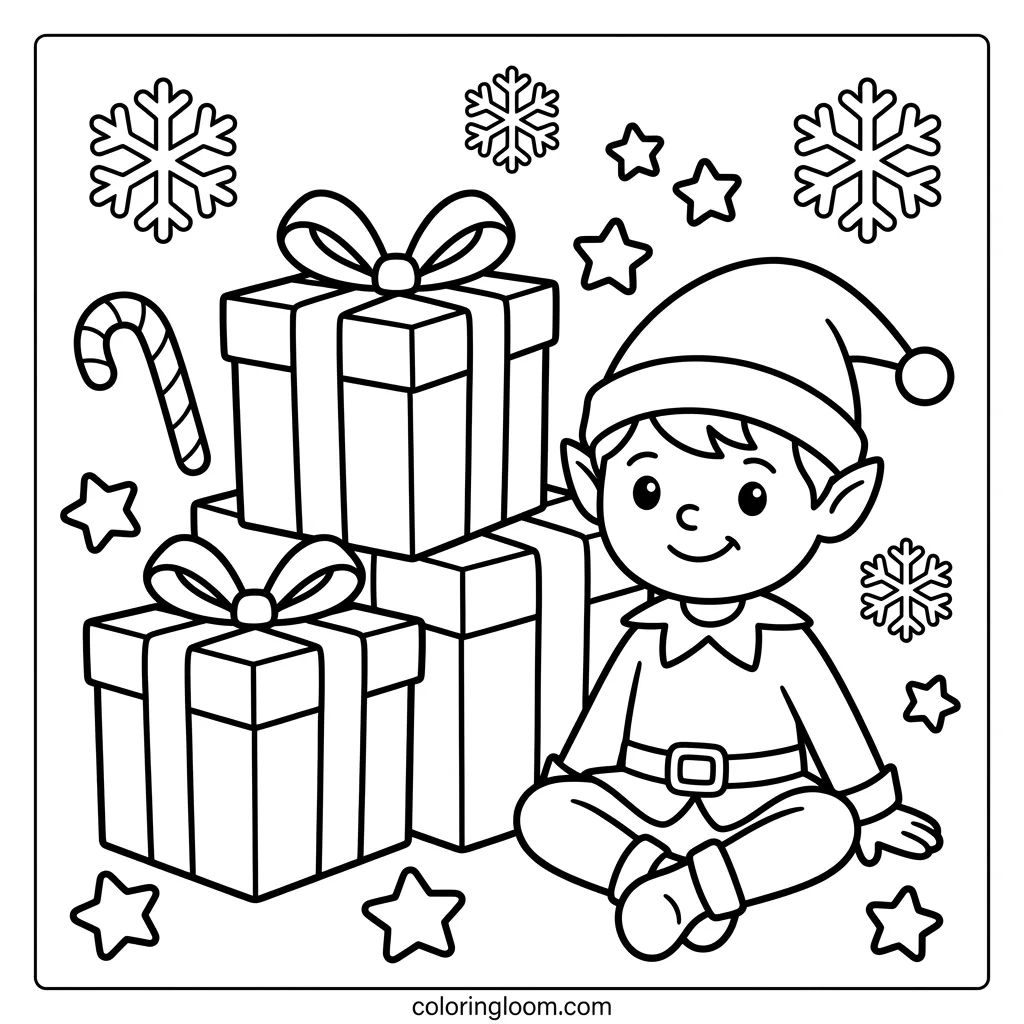 Free Christmas Coloring Pages for Kids Printable PDF Sheet 2