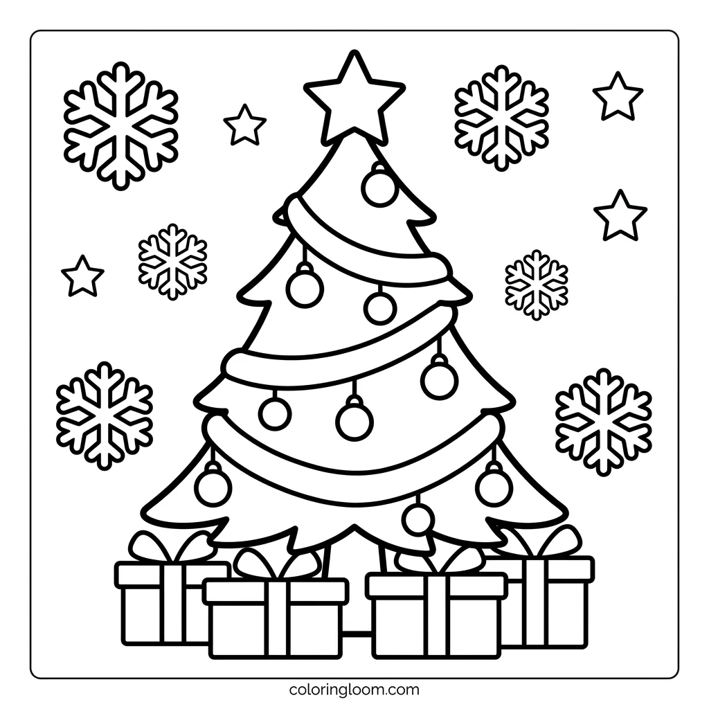 Free Christmas Coloring Pages for Kids Printable PDF Sheet 3