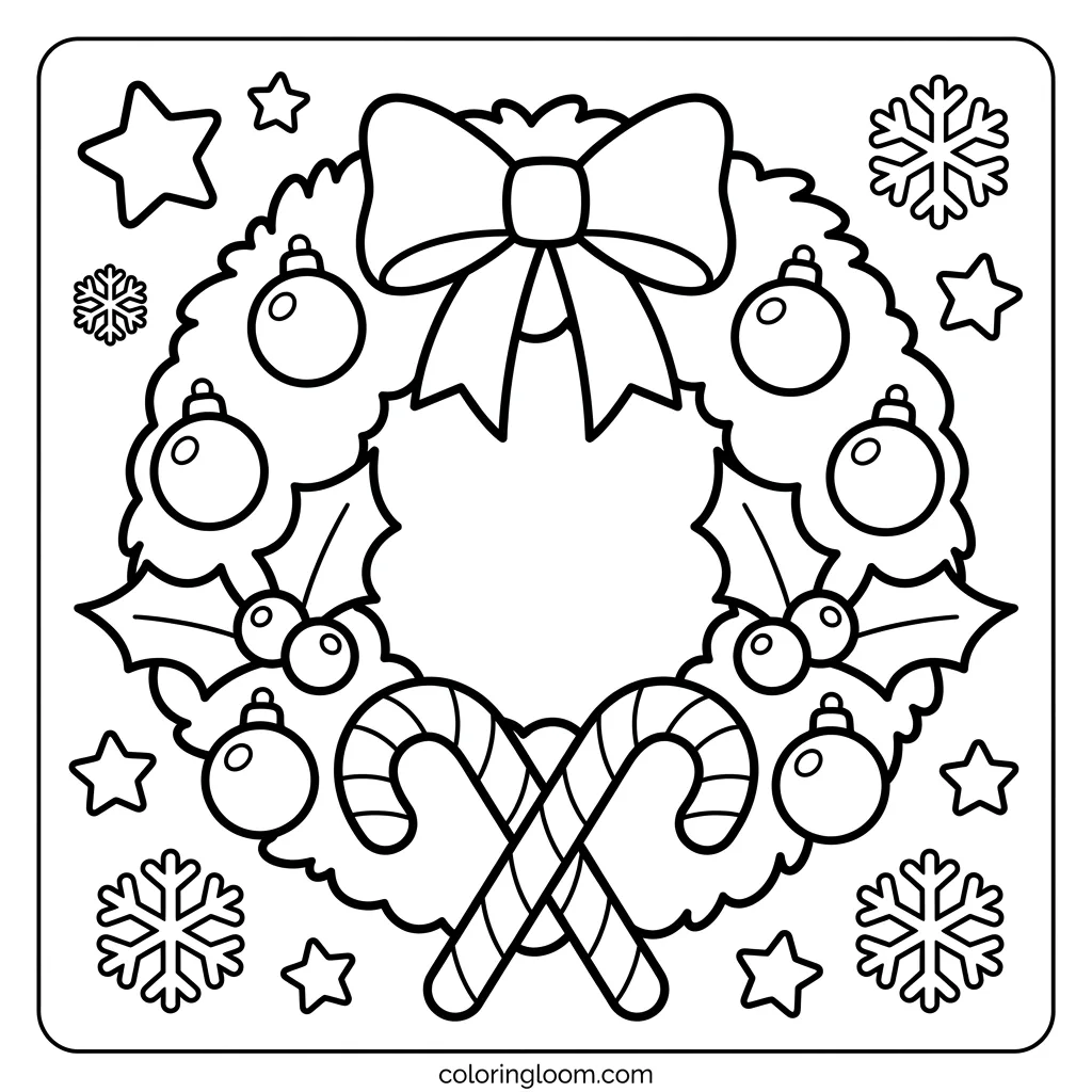 Free Christmas Coloring Pages for Kids Printable PDF Sheet 4