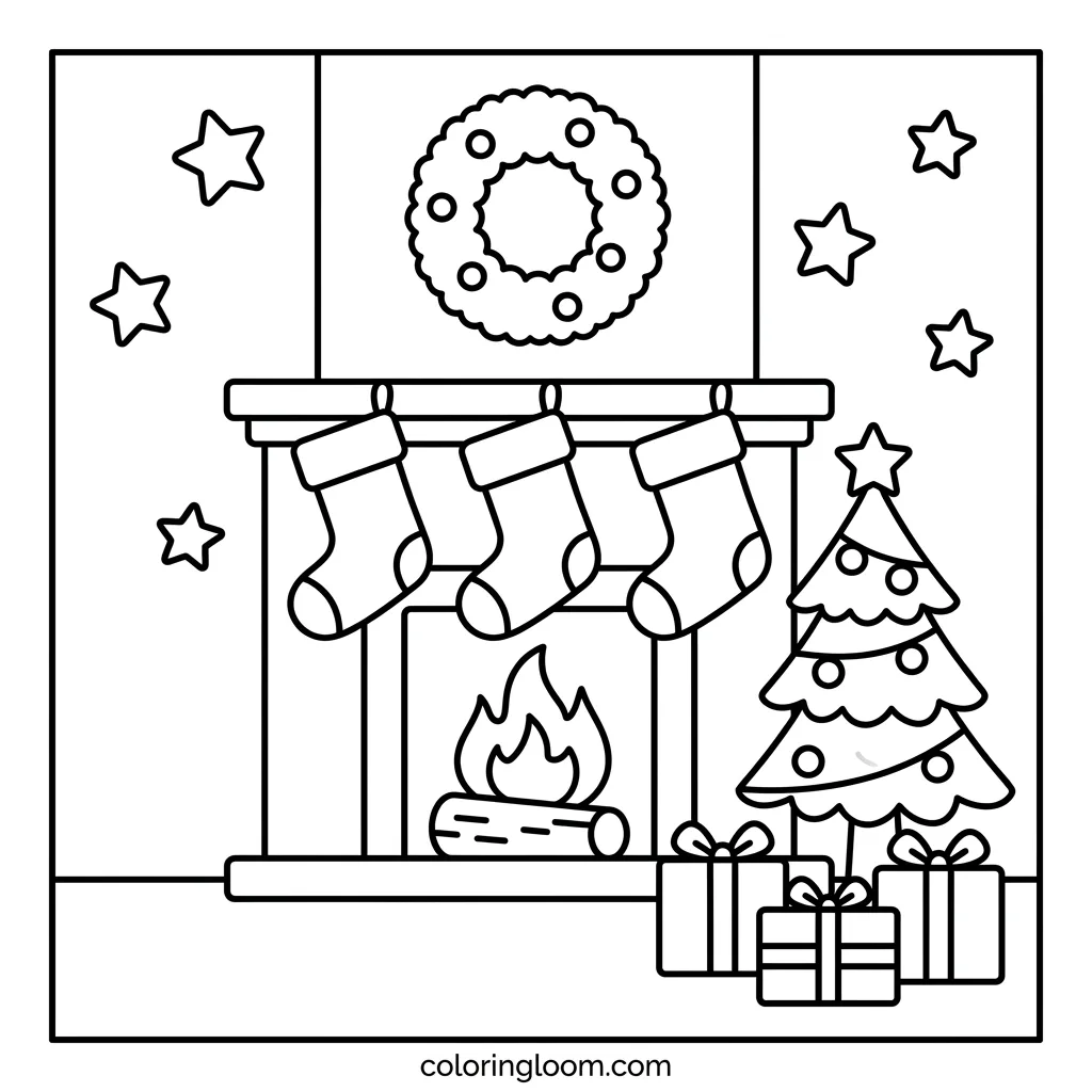 Free Christmas Coloring Pages for Kids Printable PDF Sheet 6