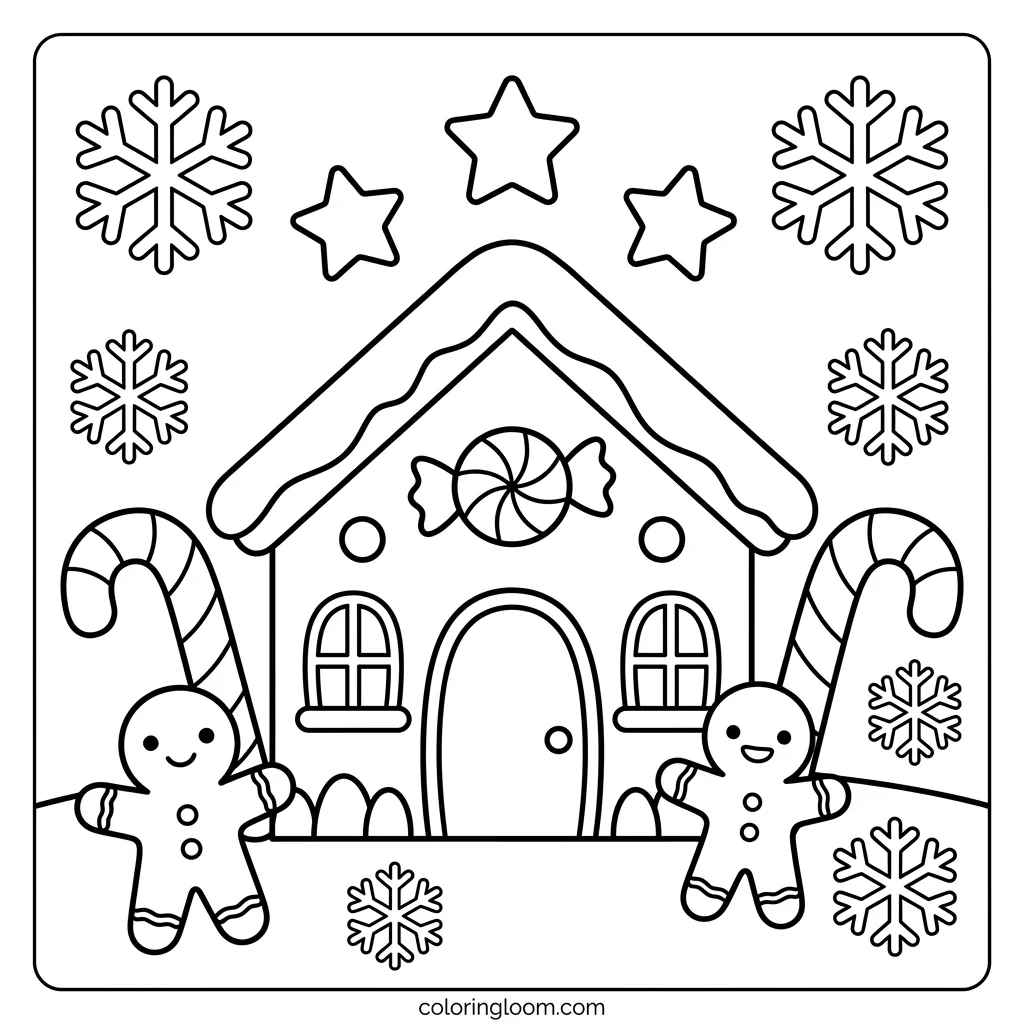 Free Christmas Coloring Pages for Kids Printable PDF Sheet 7