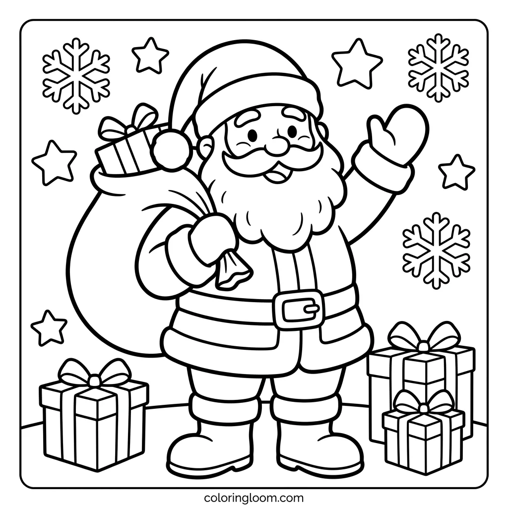 Free Christmas Coloring Pages for Kids Printable PDF Sheet 9