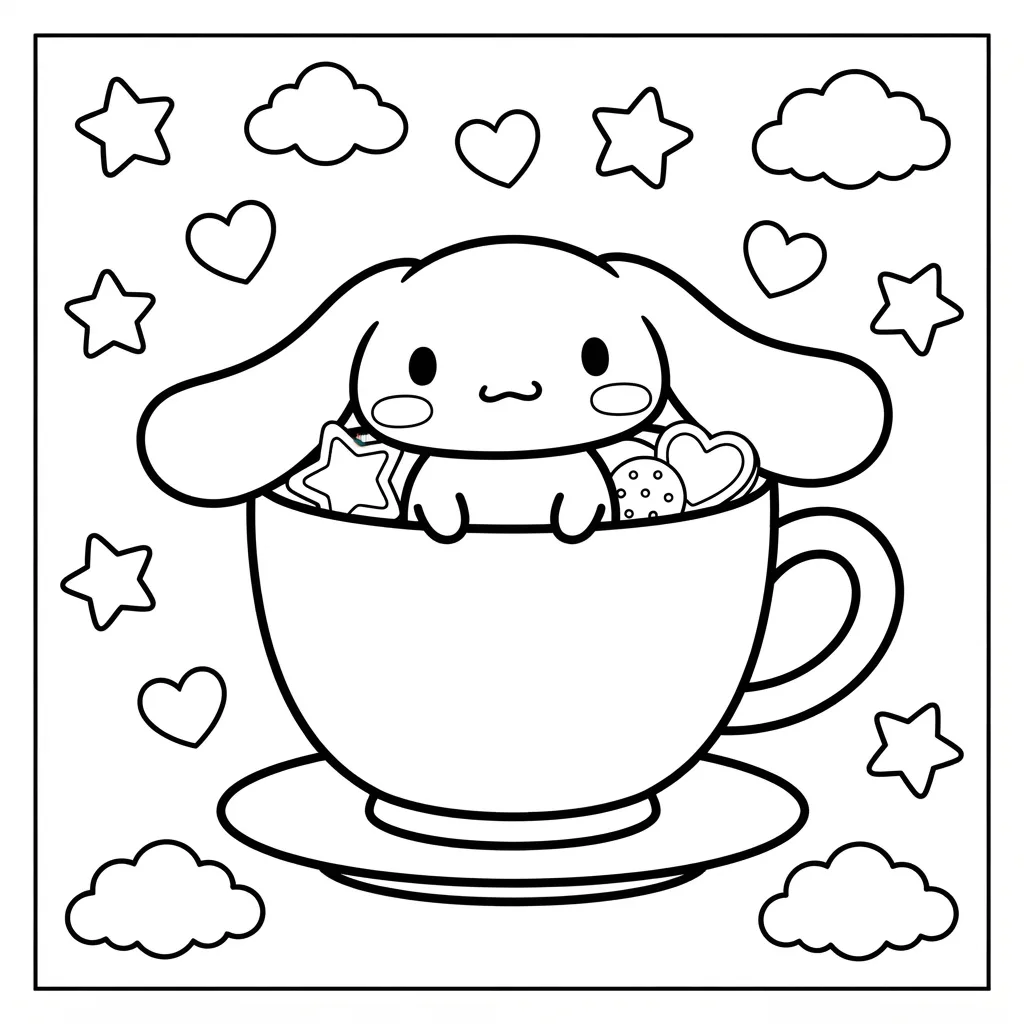 Free Printable Cinnamoroll Coloring Pages Sheet 1