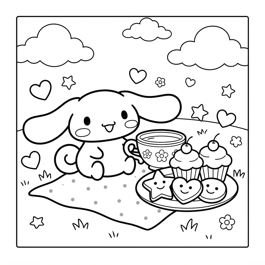 Free Printable Cinnamoroll Coloring Pages Sheet 10
