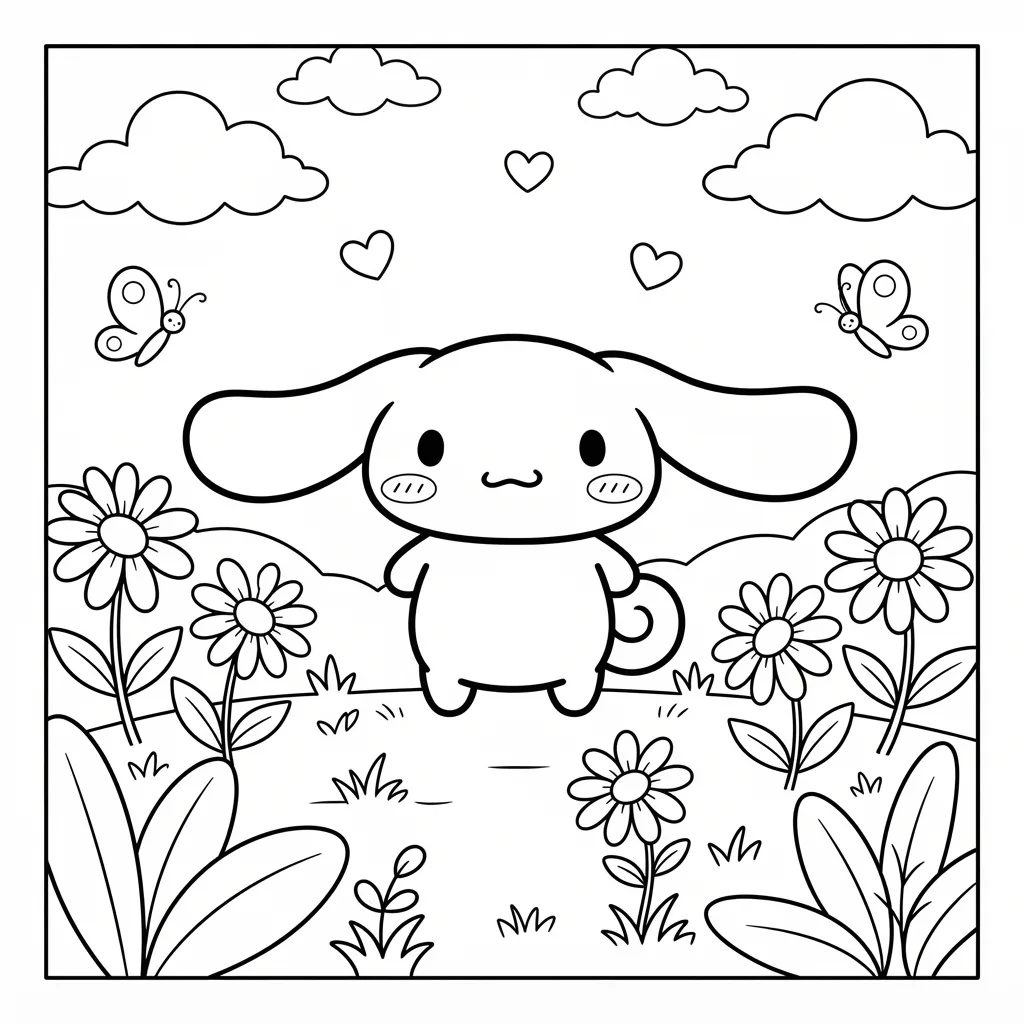 Free Printable Cinnamoroll Coloring Pages Sheet 2