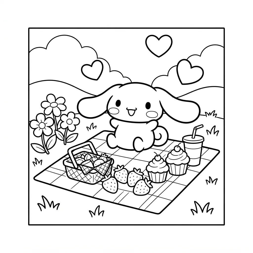 Free Printable Cinnamoroll Coloring Pages Sheet 4