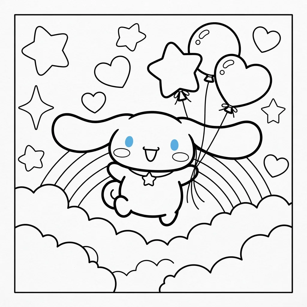 Free Printable Cinnamoroll Coloring Pages Sheet 5