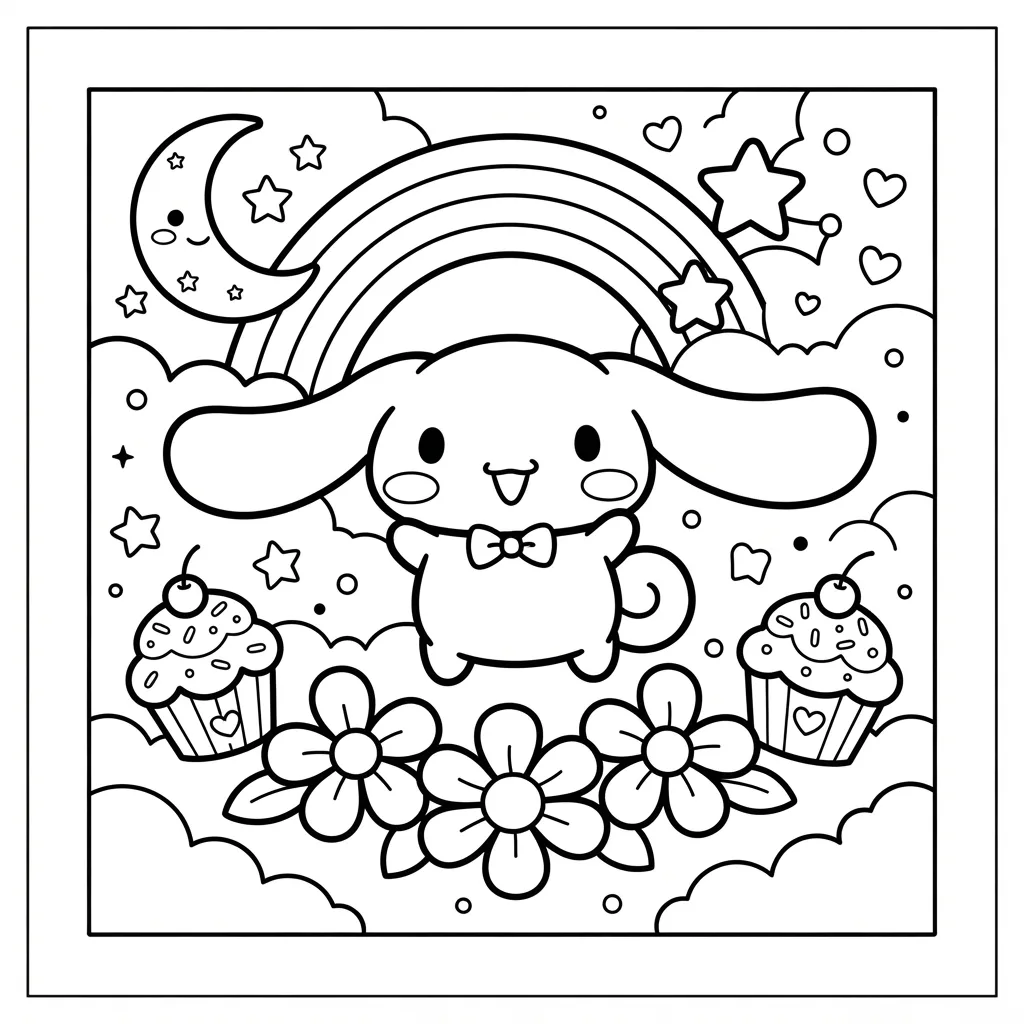 Free Printable Cinnamoroll Coloring Pages Sheet 7