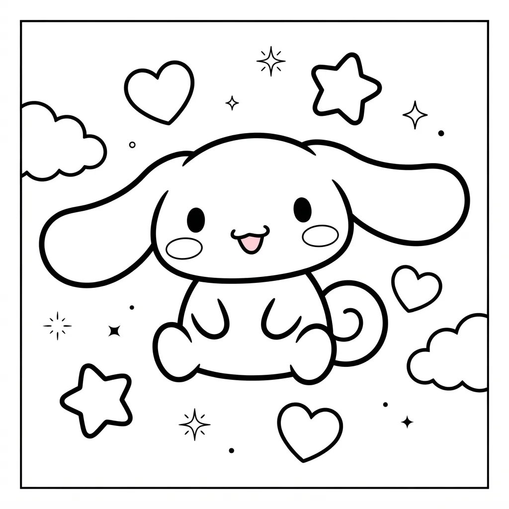 Free Printable Cinnamoroll Coloring Pages Sheet 8