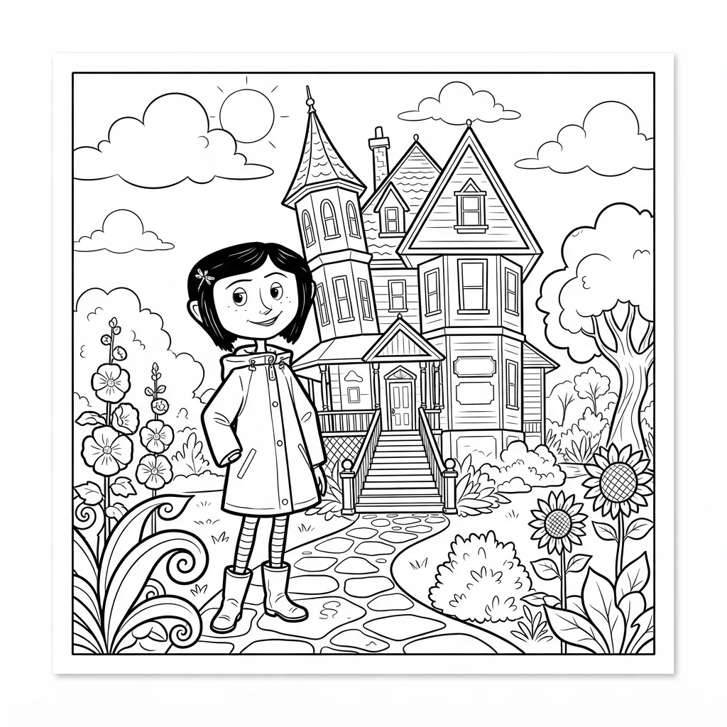 Free Printable Coraline Coloring Pages Sheet 3