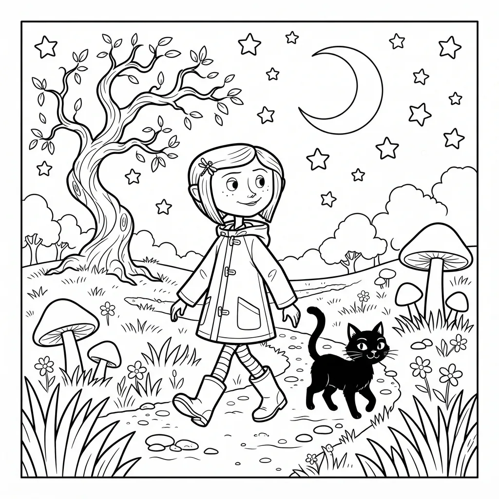 Free Printable Coraline Coloring Pages Sheet 7