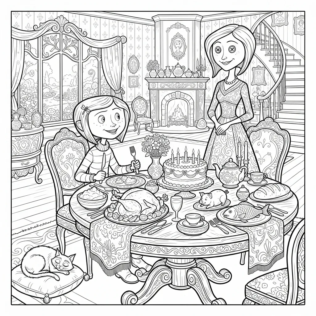 Free Printable Coraline Coloring Pages Sheet 8