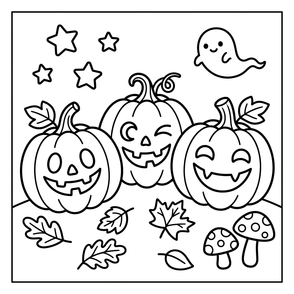 Free Printable Cute Halloween Coloring Pages Sheet 8