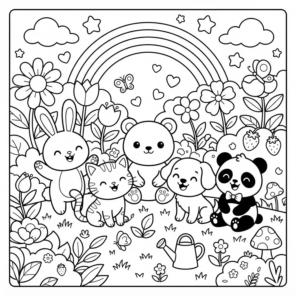 Free Printable Coloring Pages Cute Kawaii Sheet 2
