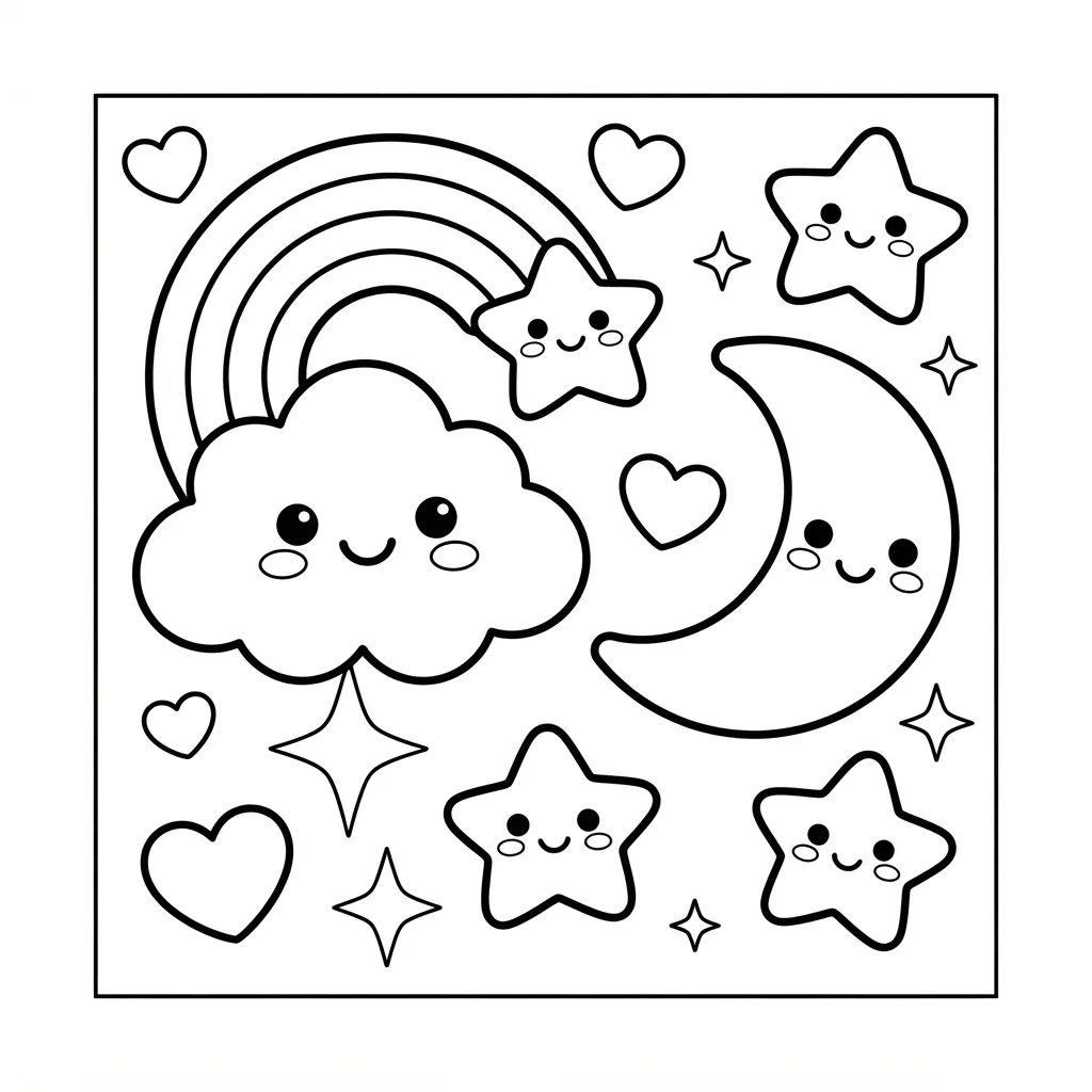 Free Printable Coloring Pages Cute Kawaii Sheet 5