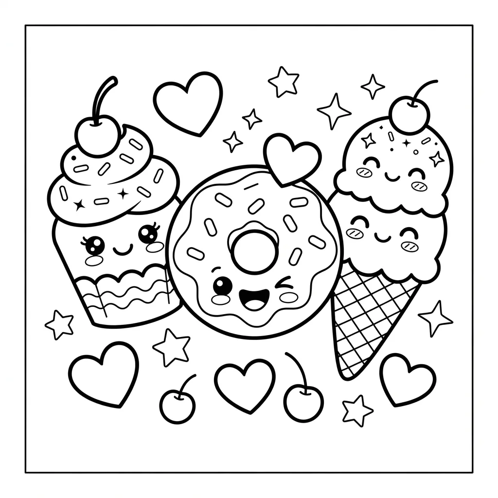 Free Printable Coloring Pages Cute Kawaii Sheet 6