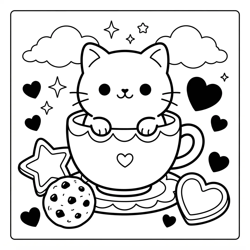 Free Printable Coloring Pages Cute Kawaii Sheet 8