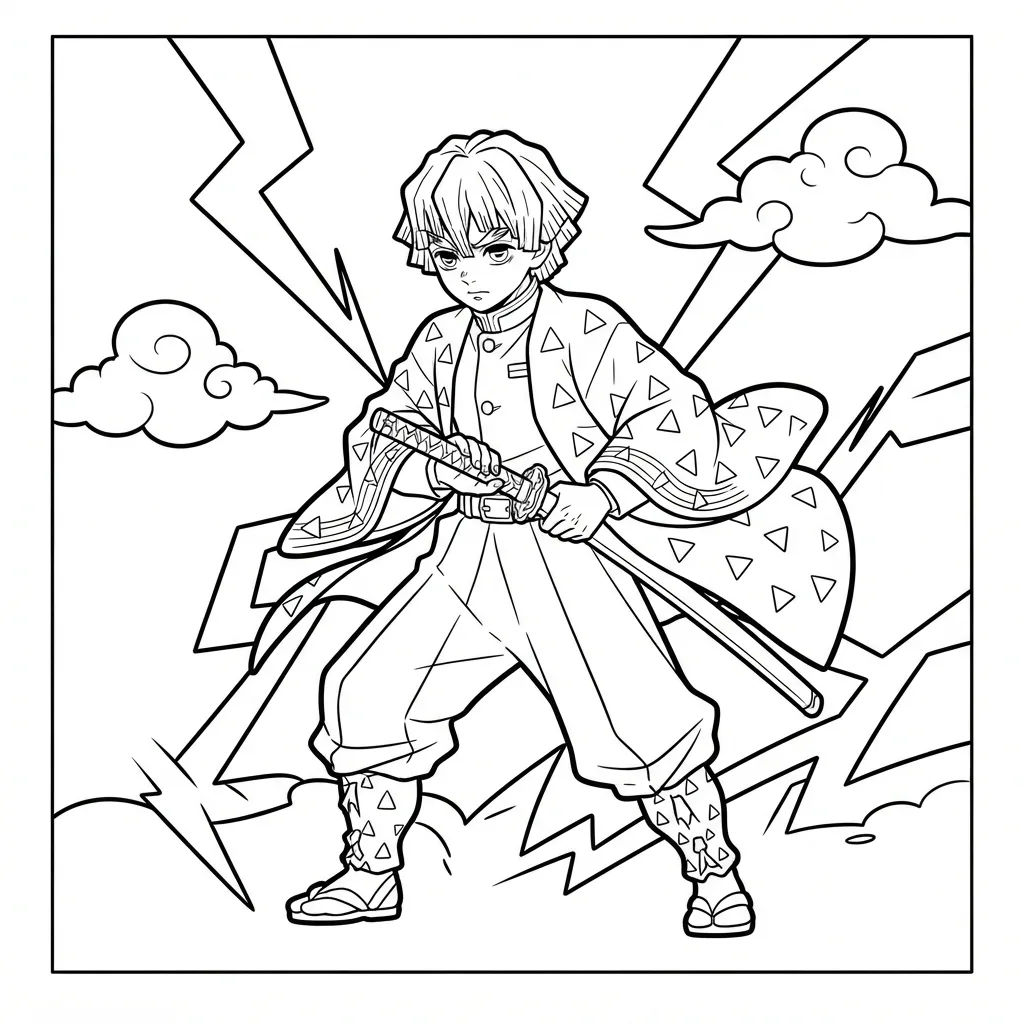 Free Printable Demon Slayer Coloring Page Sheet 10