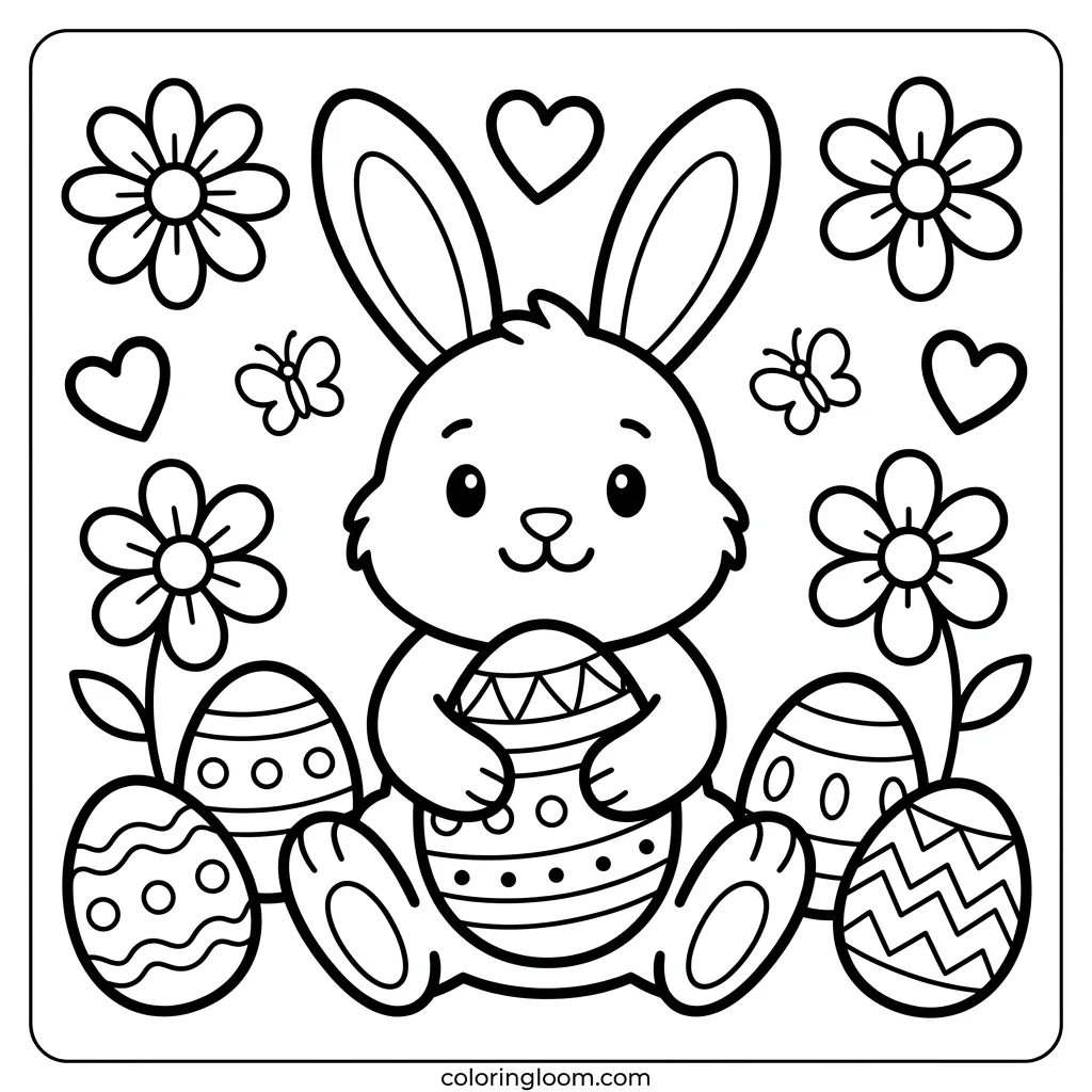 Free Easter Coloring Pages Printable PDF for Kids Sheet 8